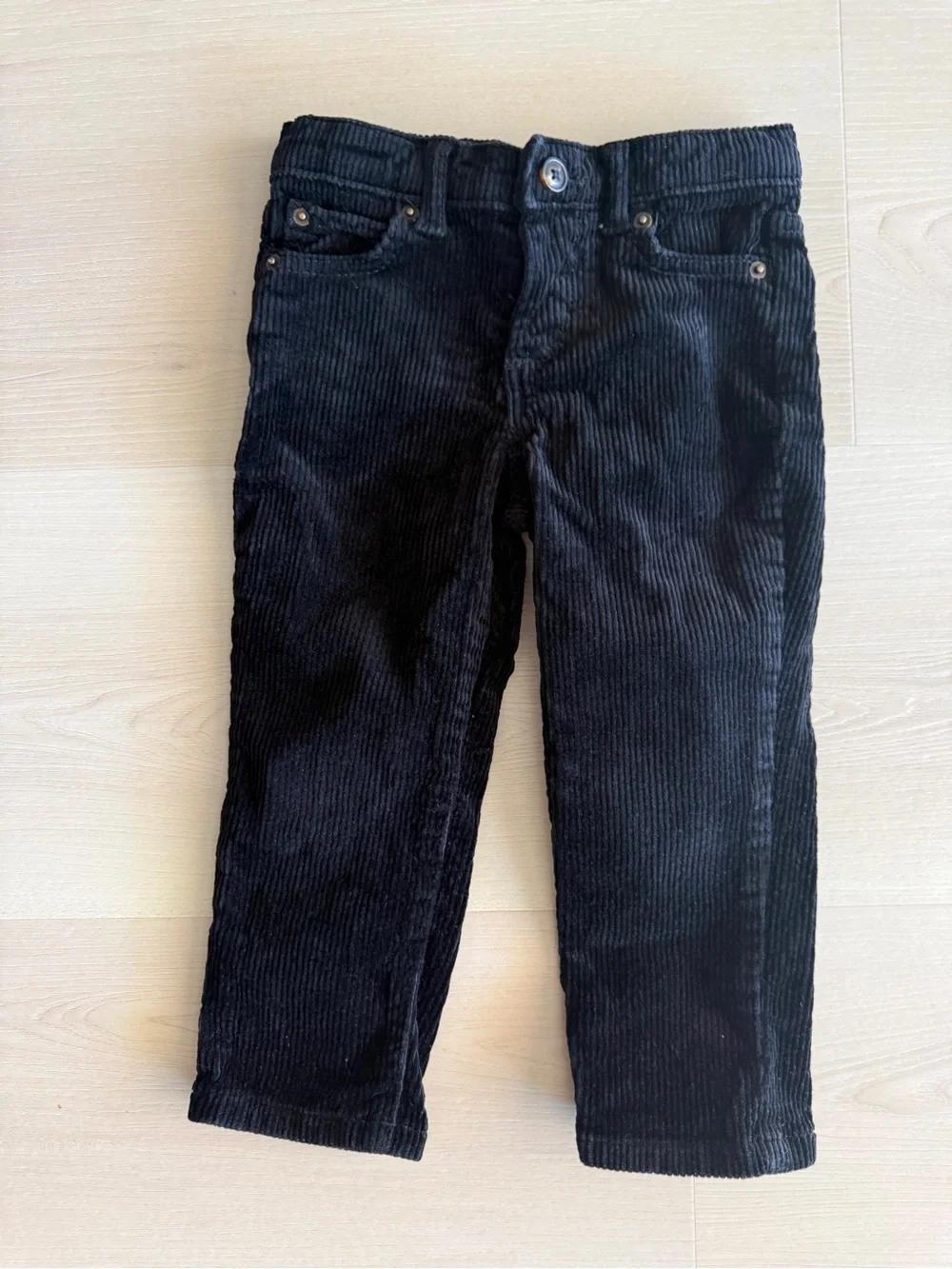 Classic Black Corduroy Kids Pants 3T
